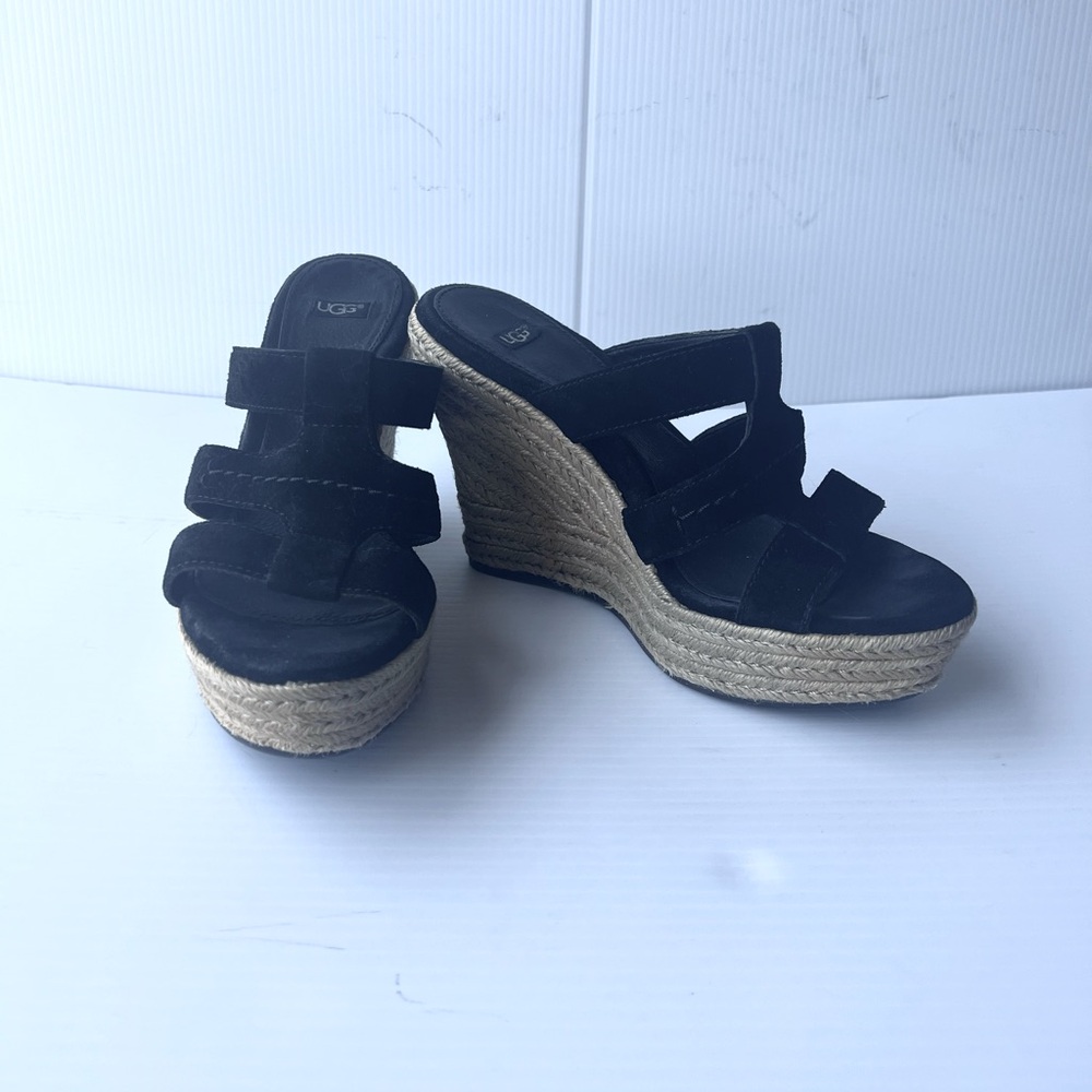 SOLD****UGG Black Suede Espadrilles US 7. GUC